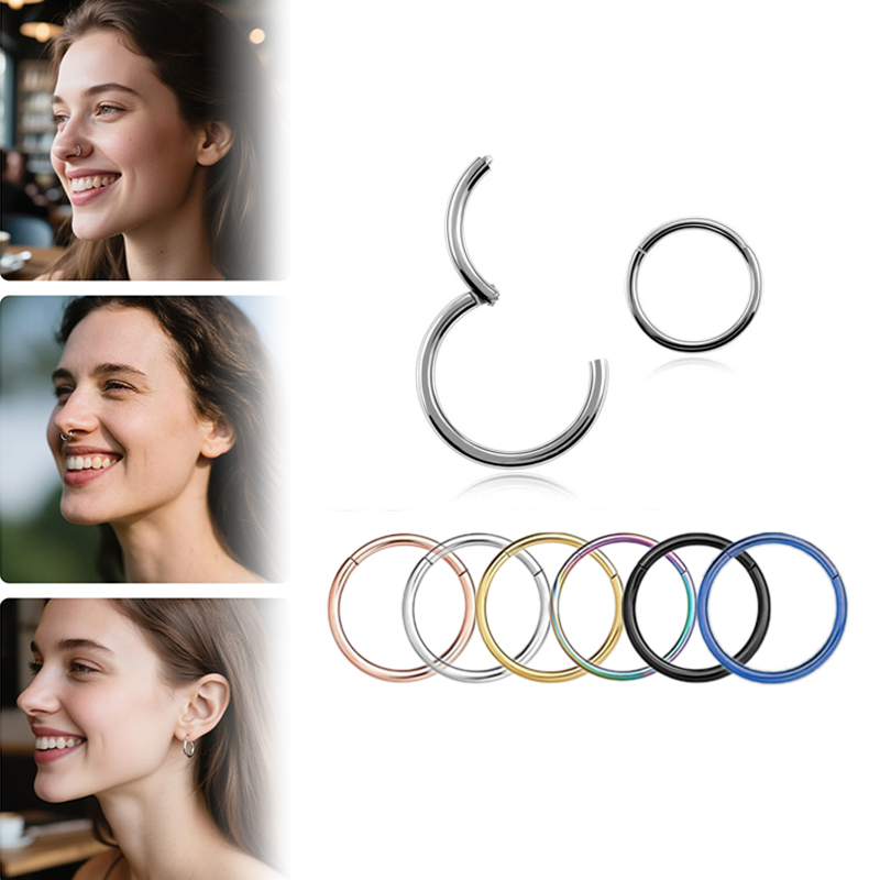 Body Jewelry Surgical Steel - 16G 316L Chirurgisch staal Scharnierende Clicker