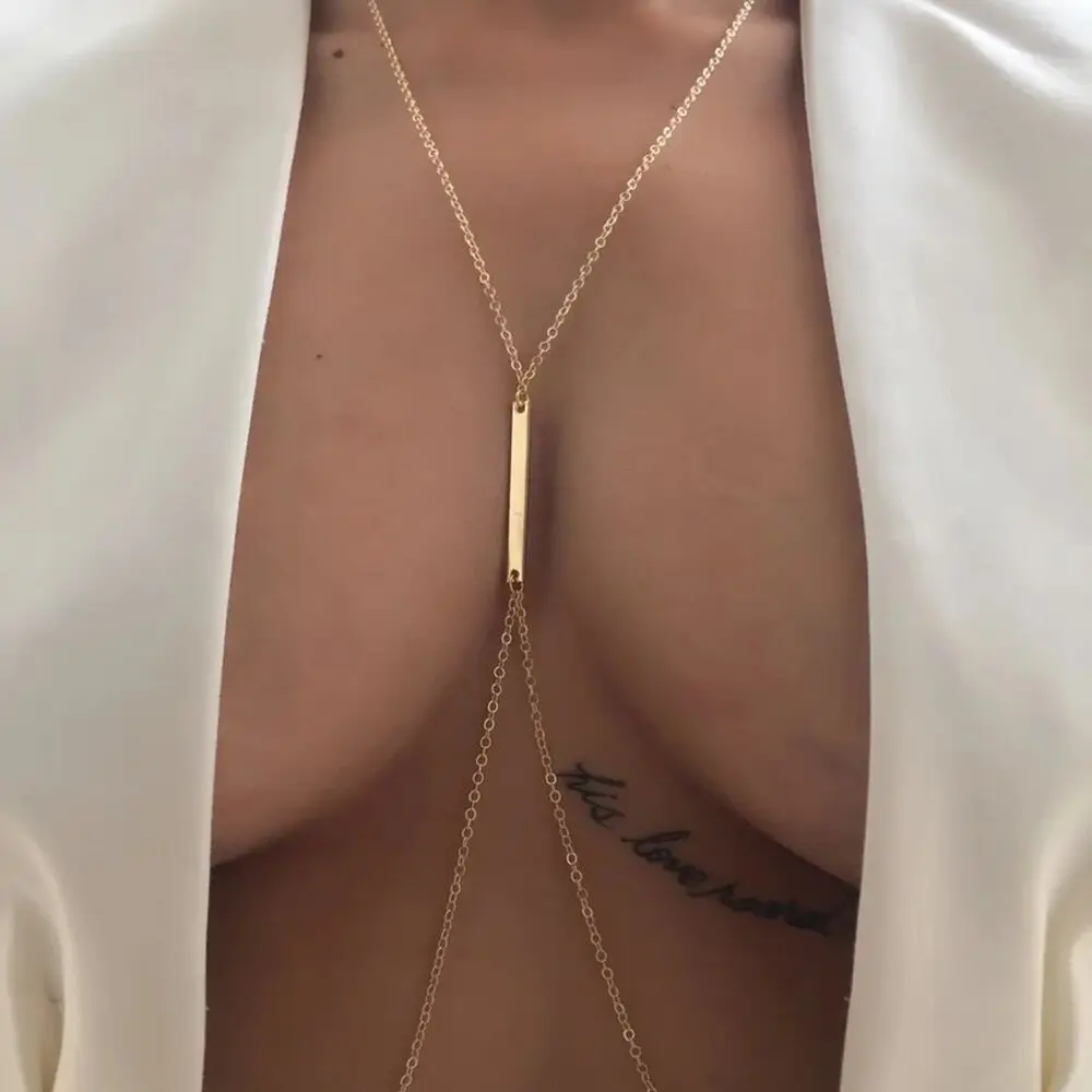 Body Jewelry Retainers - Sexy Metalen Borstketting Harnas Bikini Body